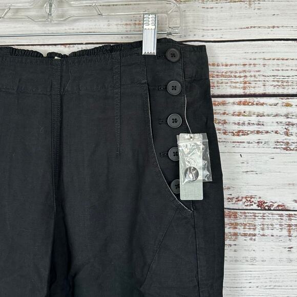 Women's NWT Pilcro Anthropologie Black Boot Tuck Parachute Linen Pants- 29P - Picture 3 of 12
